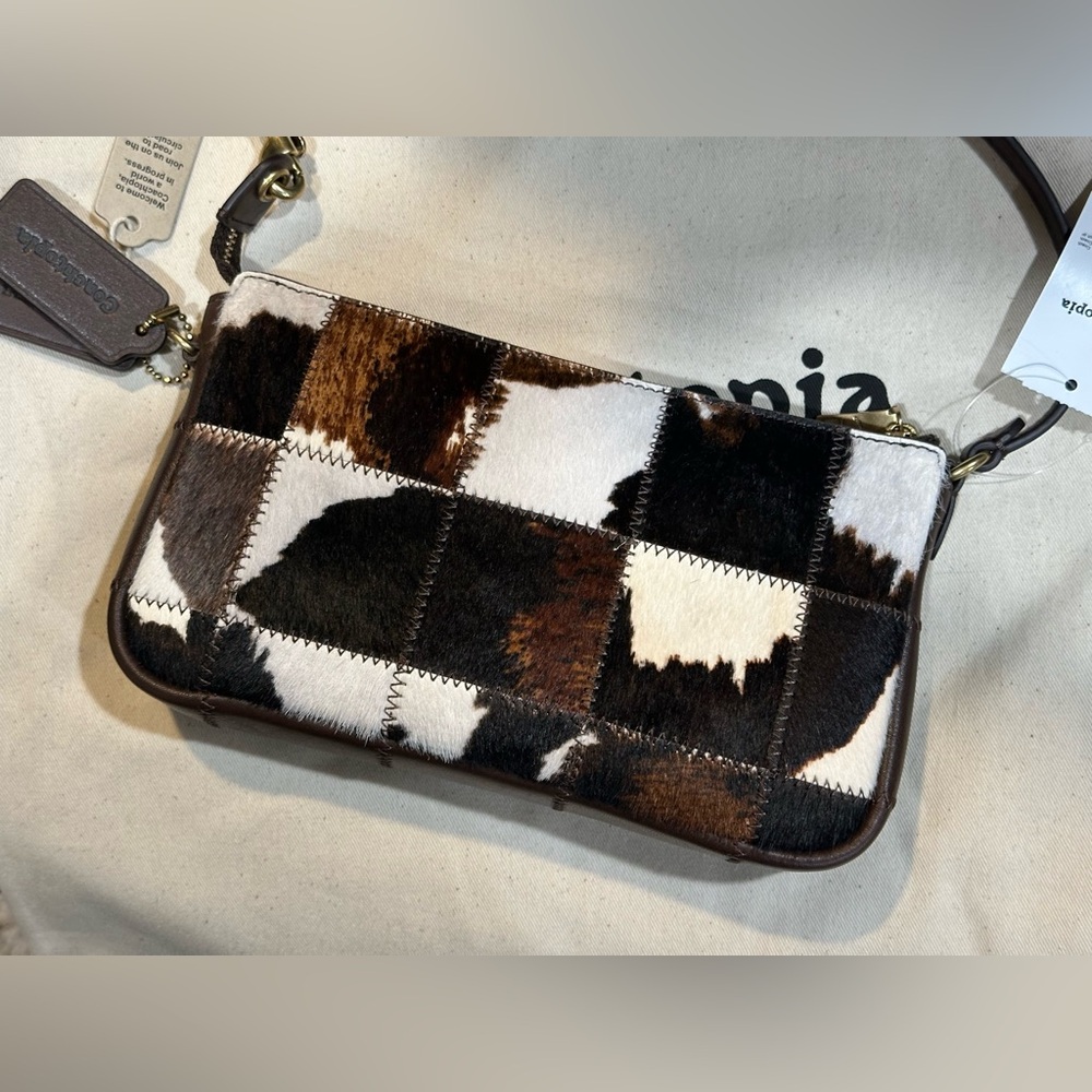 New Coachtopia cow print plaza bag